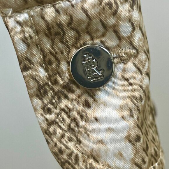 LAUREN RALPH LAUREN BLOUSE SZ S SNAKESKIN PRINT CHARMEUSE VERSATIL SOPHISTICATED - Picture 8 of 16